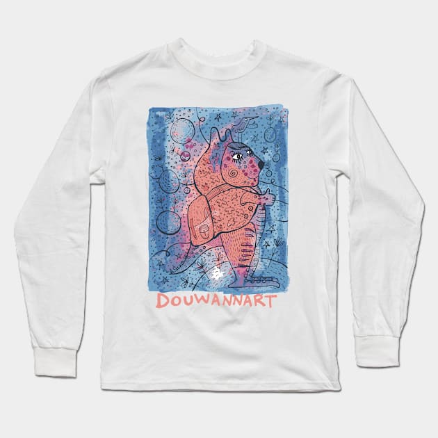 Trail of Freedom: Adventures of the Traveling Creature and its Faithful Feathered Companion Long Sleeve T-Shirt by Douwannart